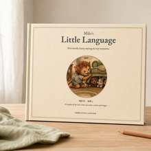 Their Little Language personalized cream landscape hardcover front cover